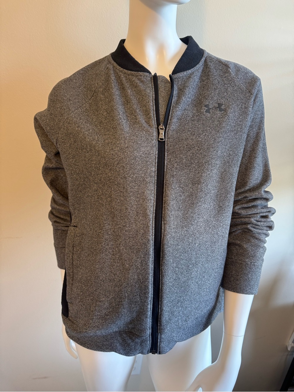 Under Armour Men’s Charcoal Gray Zip-Up Bomber Jacket